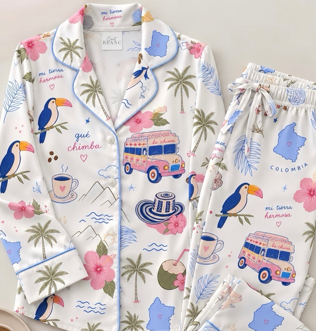 Pijama Colombia Pastel White