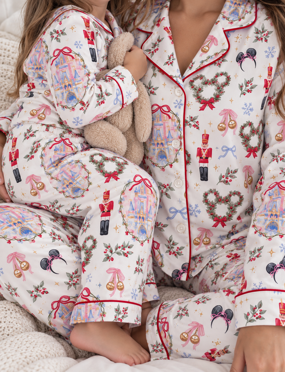 Pijama Christmas village borde rojo