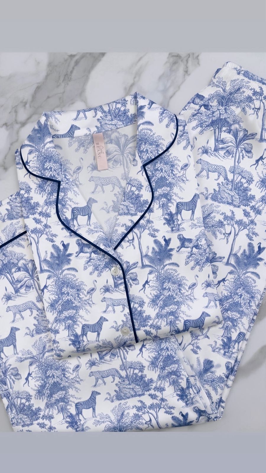 Pijama Animales azules Toile de Jouy